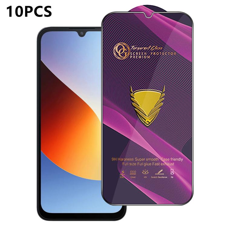 10pcs OG Purple Large-Arc Anti-Static High-Alumina Screen-Printed HD Tempered Glass Film, For Redmi K90 Max, For Xiaomi Poco C81x 4G, For Xiaomi Poco C81 Pro 4G, For Redmi R70m, For Redmi R70, For Xiaomi Poco C85x 5G, For Redmi 15a 5G                  ...