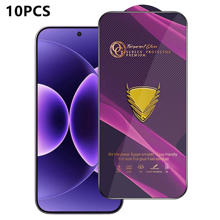 10pcs OG Purple Large-Arc Anti-Static High-Alumina Screen-Printed HD Tempered Glass Film, For Redmi K90 Max, For Xiaomi Poco C81x 4G, For Xiaomi Poco C81 Pro 4G, For Redmi R70m, For Redmi R70, For Xiaomi Poco C85x 5G, For Redmi 15a 5G                  ...