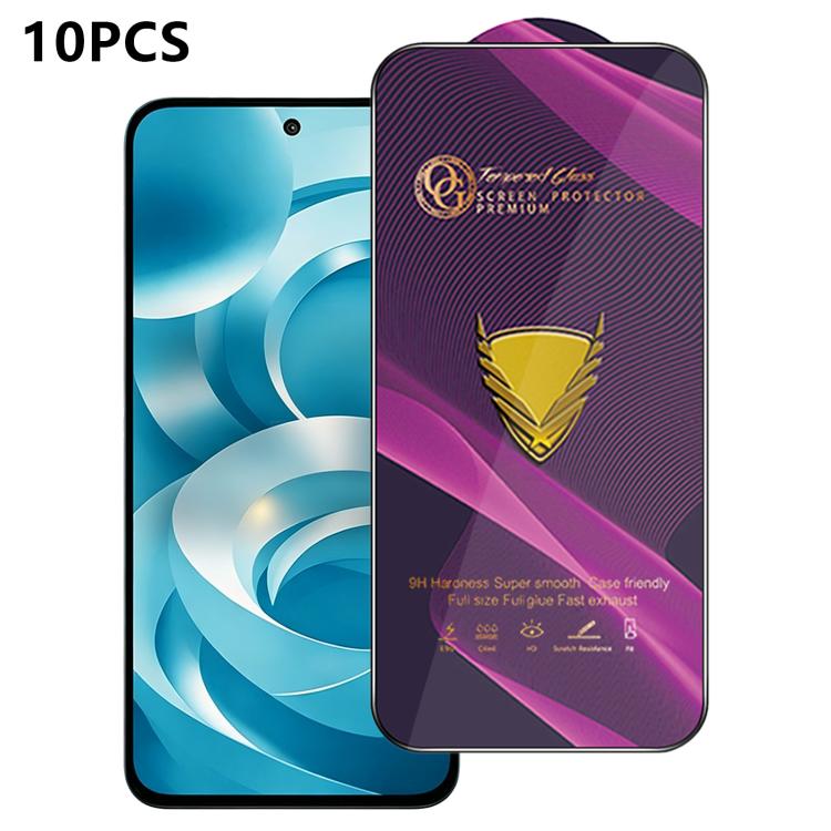 10pcs OG Purple Large-Arc Anti-Static High-Alumina Screen-Printed HD Tempered Glass Film, For Redmi K90 Max, For Xiaomi Poco C81x 4G, For Xiaomi Poco C81 Pro 4G, For Redmi R70m, For Redmi R70, For Xiaomi Poco C85x 5G, For Redmi 15a 5G                  ...