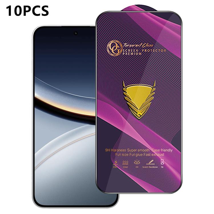 10pcs OG Purple Large-Arc Anti-Static High-Alumina Screen-Printed HD Tempered Glass Film, For Redmi K90 Max, For Xiaomi Poco C81x 4G, For Xiaomi Poco C81 Pro 4G, For Redmi R70m, For Redmi R70, For Xiaomi Poco C85x 5G, For Redmi 15a 5G                  ...