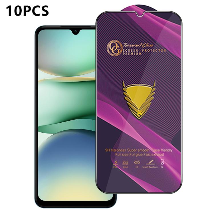 10pcs OG Purple Large-Arc Anti-Static High-Alumina Screen-Printed HD Tempered Glass Film, For Redmi K90 Max, For Xiaomi Poco C81x 4G, For Xiaomi Poco C81 Pro 4G, For Redmi R70m, For Redmi R70, For Xiaomi Poco C85x 5G, For Redmi 15a 5G                  ...