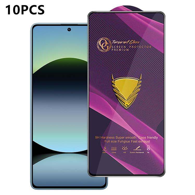 10pcs OG Purple Large-Arc Anti-Static High-Alumina Screen-Printed HD Tempered Glass Film, For Redmi K90 Max, For Xiaomi Poco C81x 4G, For Xiaomi Poco C81 Pro 4G, For Redmi R70m, For Redmi R70, For Xiaomi Poco C85x 5G, For Redmi 15a 5G                  ...