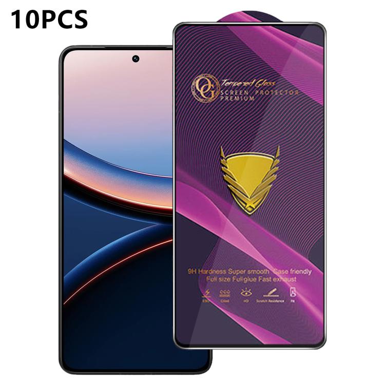 10pcs OG Purple Large-Arc Anti-Static High-Alumina Screen-Printed HD Tempered Glass Film, For Redmi K90 Max, For Xiaomi Poco C81x 4G, For Xiaomi Poco C81 Pro 4G, For Redmi R70m, For Redmi R70, For Xiaomi Poco C85x 5G, For Redmi 15a 5G                  ...