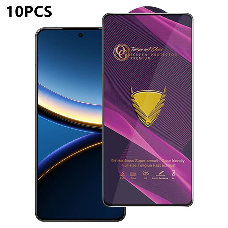 10pcs OG Purple Large-Arc Anti-Static High-Alumina Screen-Printed HD Tempered Glass Film, For Redmi K90 Max, For Xiaomi Poco C81x 4G, For Xiaomi Poco C81 Pro 4G, For Redmi R70m, For Redmi R70, For Xiaomi Poco C85x 5G, For Redmi 15a 5G                  ...