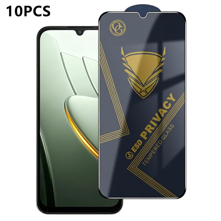10pcs OG Golden Armor Anti-Static High-Aluminium Screen-Printed Privacy Tempered Glass Film, For Redmi K90 Max, For Xiaomi Poco C81x 4G, For Xiaomi Poco C81 Pro 4G, For Redmi R70m, For Redmi R70, For Xiaomi Poco C85x 5G, For Redmi 15a 5G               ...