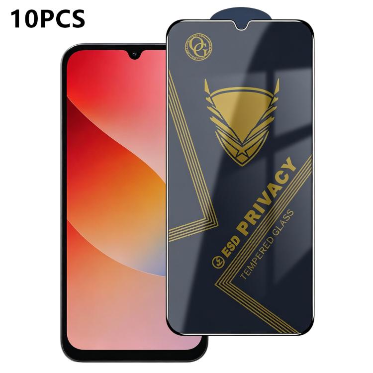 10pcs OG Golden Armor Anti-Static High-Aluminium Screen-Printed Privacy Tempered Glass Film, For Redmi K90 Max, For Xiaomi Poco C81x 4G, For Xiaomi Poco C81 Pro 4G, For Redmi R70m, For Redmi R70, For Xiaomi Poco C85x 5G, For Redmi 15a 5G               ...