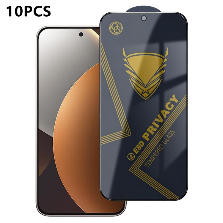 10pcs OG Golden Armor Anti-Static High-Aluminium Screen-Printed Privacy Tempered Glass Film, For Redmi K90 Max, For Xiaomi Poco C81x 4G, For Xiaomi Poco C81 Pro 4G, For Redmi R70m, For Redmi R70, For Xiaomi Poco C85x 5G, For Redmi 15a 5G               ...