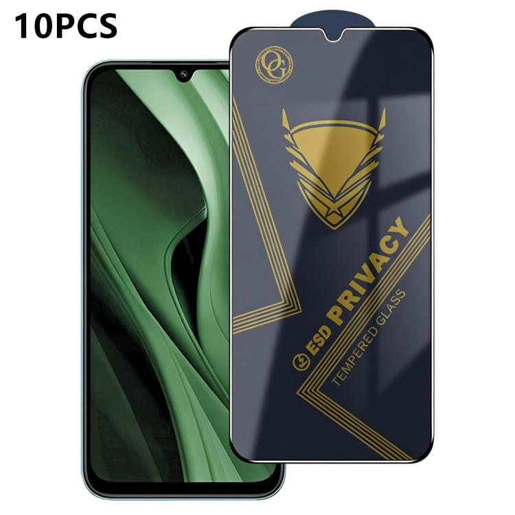 10pcs OG Golden Armor Anti-Static High-Aluminium Screen-Printed Privacy Tempered Glass Film, For Redmi K90 Max, For Xiaomi Poco C81x 4G, For Xiaomi Poco C81 Pro 4G, For Redmi R70m, For Redmi R70, For Xiaomi Poco C85x 5G, For Redmi 15a 5G               ...