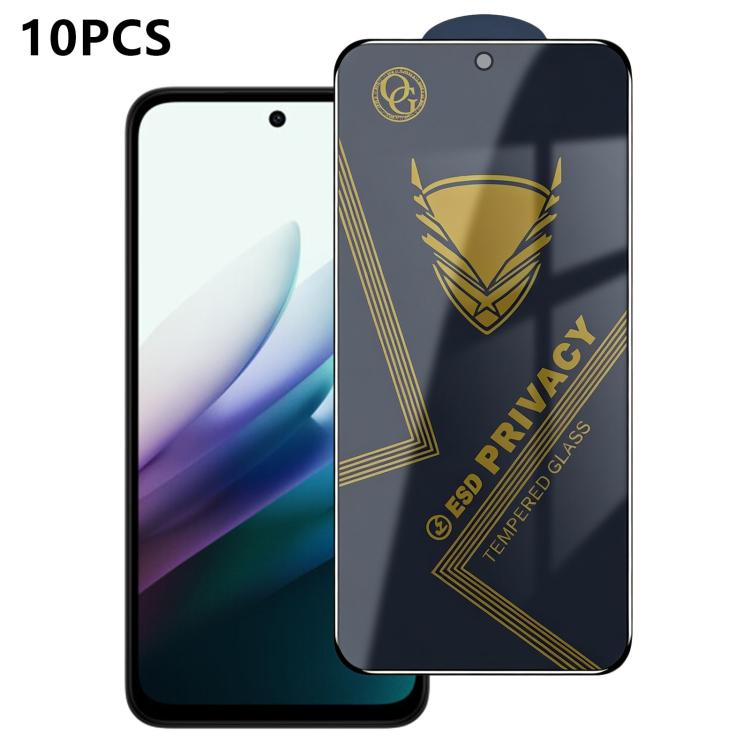 10pcs OG Golden Armor Anti-Static High-Aluminium Screen-Printed Privacy Tempered Glass Film, For Redmi K90 Max, For Xiaomi Poco C81x 4G, For Xiaomi Poco C81 Pro 4G, For Redmi R70m, For Redmi R70, For Xiaomi Poco C85x 5G, For Redmi 15a 5G               ...