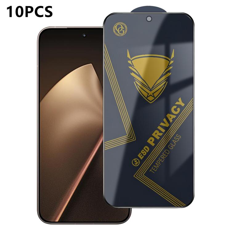 10pcs OG Golden Armor Anti-Static High-Aluminium Screen-Printed Privacy Tempered Glass Film, For Redmi K90 Max, For Xiaomi Poco C81x 4G, For Xiaomi Poco C81 Pro 4G, For Redmi R70m, For Redmi R70, For Xiaomi Poco C85x 5G, For Redmi 15a 5G               ...