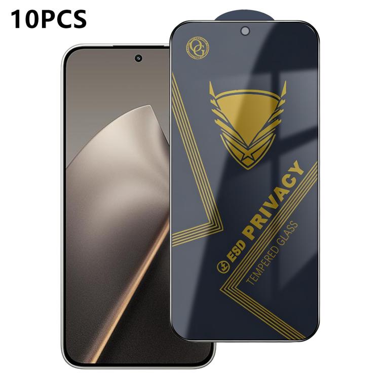 10pcs OG Golden Armor Anti-Static High-Aluminium Screen-Printed Privacy Tempered Glass Film, For Redmi K90 Max, For Xiaomi Poco C81x 4G, For Xiaomi Poco C81 Pro 4G, For Redmi R70m, For Redmi R70, For Xiaomi Poco C85x 5G, For Redmi 15a 5G               ...