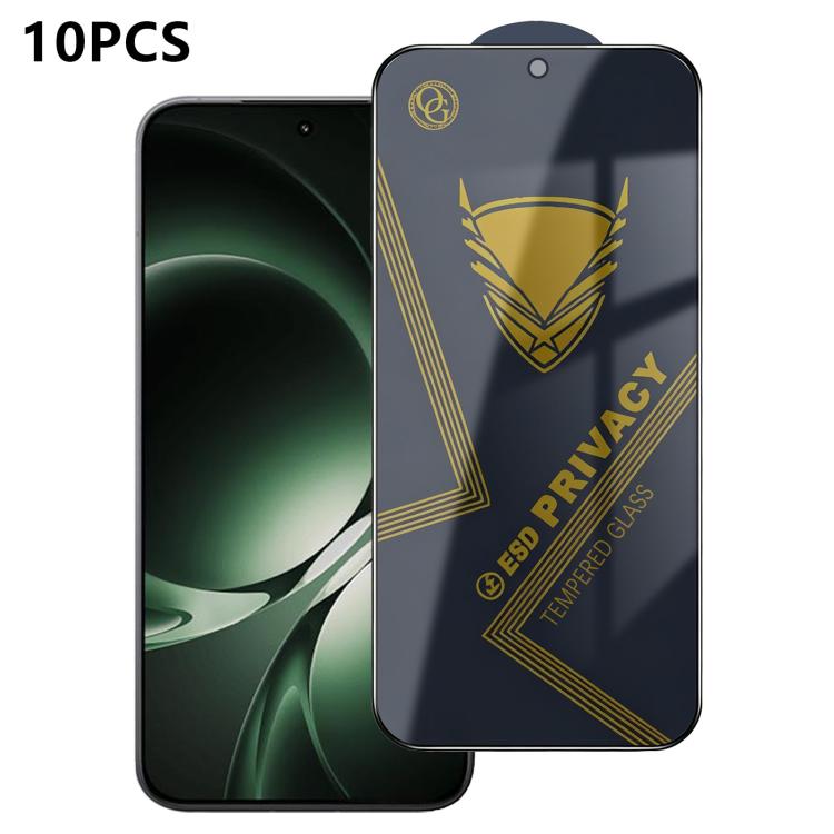 10pcs OG Golden Armor Anti-Static High-Aluminium Screen-Printed Privacy Tempered Glass Film, For Redmi K90 Max, For Xiaomi Poco C81x 4G, For Xiaomi Poco C81 Pro 4G, For Redmi R70m, For Redmi R70, For Xiaomi Poco C85x 5G, For Redmi 15a 5G               ...
