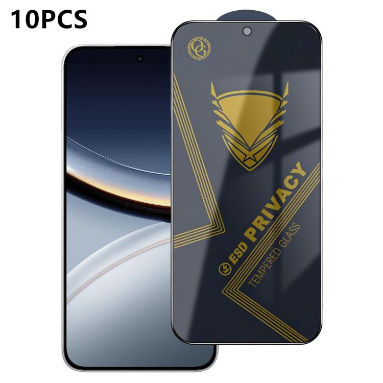 10pcs OG Golden Armor Anti-Static High-Aluminium Screen-Printed Privacy Tempered Glass Film, For Redmi K90 Max, For Xiaomi Poco C81x 4G, For Xiaomi Poco C81 Pro 4G, For Redmi R70m, For Redmi R70, For Xiaomi Poco C85x 5G, For Redmi 15a 5G               ...
