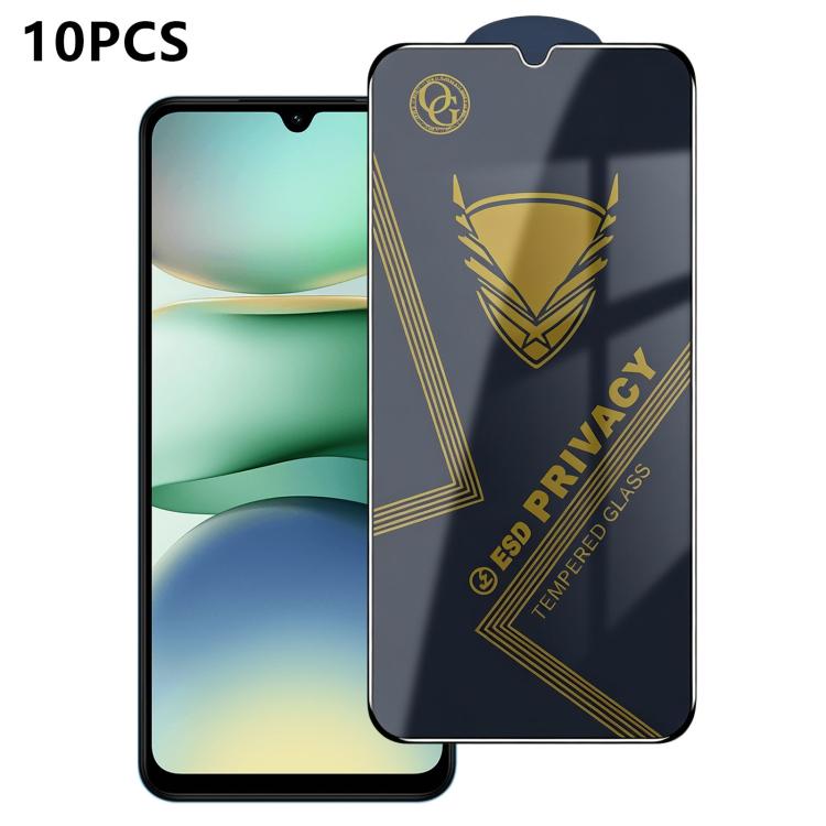10pcs OG Golden Armor Anti-Static High-Aluminium Screen-Printed Privacy Tempered Glass Film, For Redmi K90 Max, For Xiaomi Poco C81x 4G, For Xiaomi Poco C81 Pro 4G, For Redmi R70m, For Redmi R70, For Xiaomi Poco C85x 5G, For Redmi 15a 5G               ...