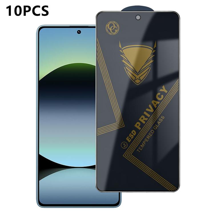 10pcs OG Golden Armor Anti-Static High-Aluminium Screen-Printed Privacy Tempered Glass Film, For Redmi K90 Max, For Xiaomi Poco C81x 4G, For Xiaomi Poco C81 Pro 4G, For Redmi R70m, For Redmi R70, For Xiaomi Poco C85x 5G, For Redmi 15a 5G               ...