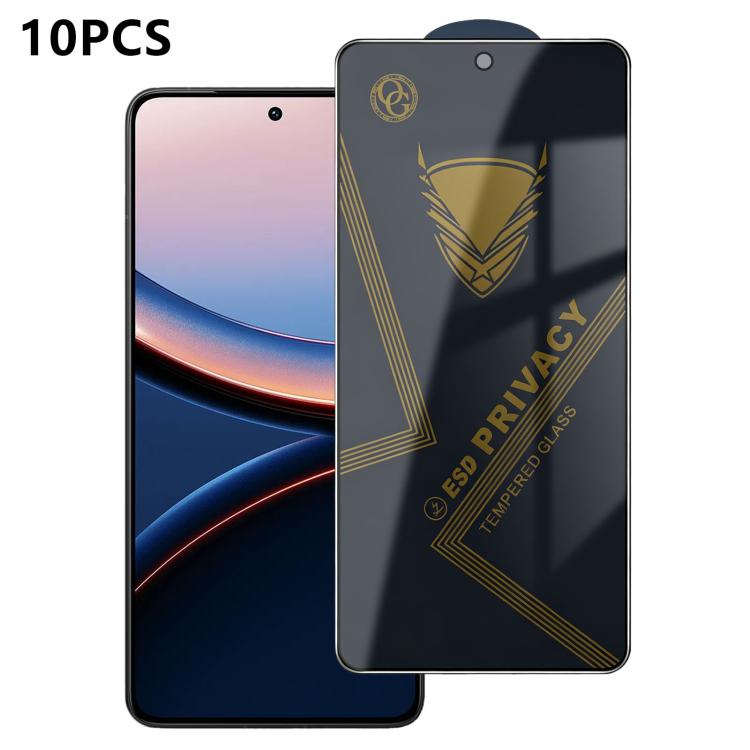 10pcs OG Golden Armor Anti-Static High-Aluminium Screen-Printed Privacy Tempered Glass Film, For Redmi K90 Max, For Xiaomi Poco C81x 4G, For Xiaomi Poco C81 Pro 4G, For Redmi R70m, For Redmi R70, For Xiaomi Poco C85x 5G, For Redmi 15a 5G               ...