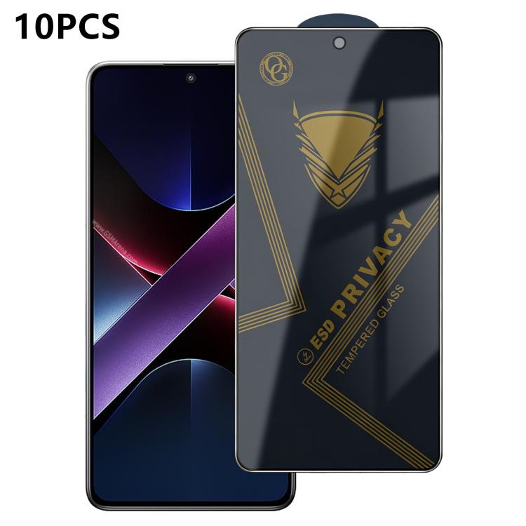 10pcs OG Golden Armor Anti-Static High-Aluminium Screen-Printed Privacy Tempered Glass Film, For Redmi K90 Max, For Xiaomi Poco C81x 4G, For Xiaomi Poco C81 Pro 4G, For Redmi R70m, For Redmi R70, For Xiaomi Poco C85x 5G, For Redmi 15a 5G               ...