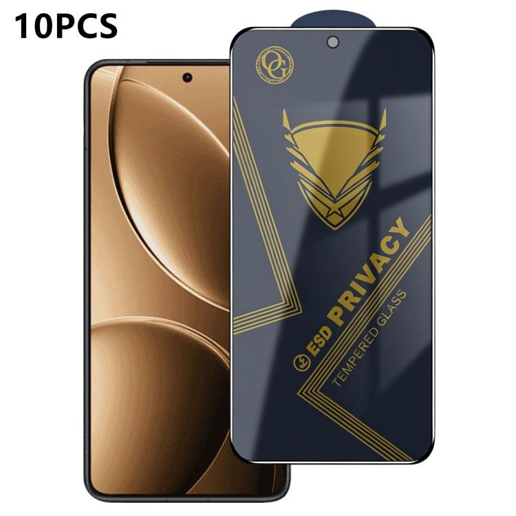 10pcs OG Golden Armor Anti-Static High-Aluminium Screen-Printed Privacy Tempered Glass Film, For Redmi K90 Max, For Xiaomi Poco C81x 4G, For Xiaomi Poco C81 Pro 4G, For Redmi R70m, For Redmi R70, For Xiaomi Poco C85x 5G, For Redmi 15a 5G               ...