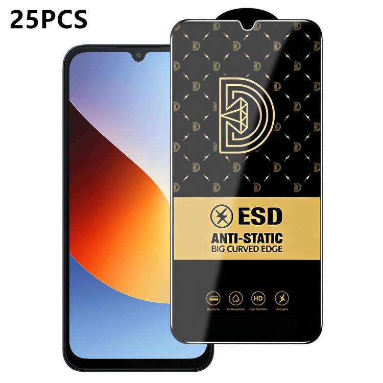 25pcs Royal Diamond Anti-Static Screen-Printed HD Tempered Glass Film, For Redmi K90 Max, For Xiaomi Poco C81x 4G, For Xiaomi Poco C81 Pro 4G, For Redmi R70m, For Redmi R70, For Xiaomi Poco C85x 5G, For Redmi 15a 5G, For Redmi A7 Pro 4G 171mm          ...