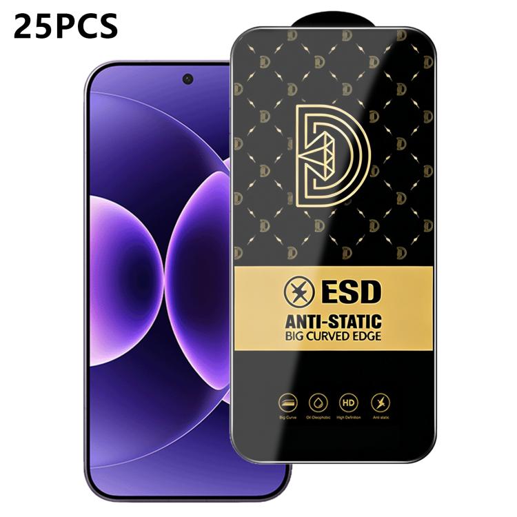 25pcs Royal Diamond Anti-Static Screen-Printed HD Tempered Glass Film, For Redmi K90 Max, For Xiaomi Poco C81x 4G, For Xiaomi Poco C81 Pro 4G, For Redmi R70m, For Redmi R70, For Xiaomi Poco C85x 5G, For Redmi 15a 5G, For Redmi A7 Pro 4G 171mm          ...