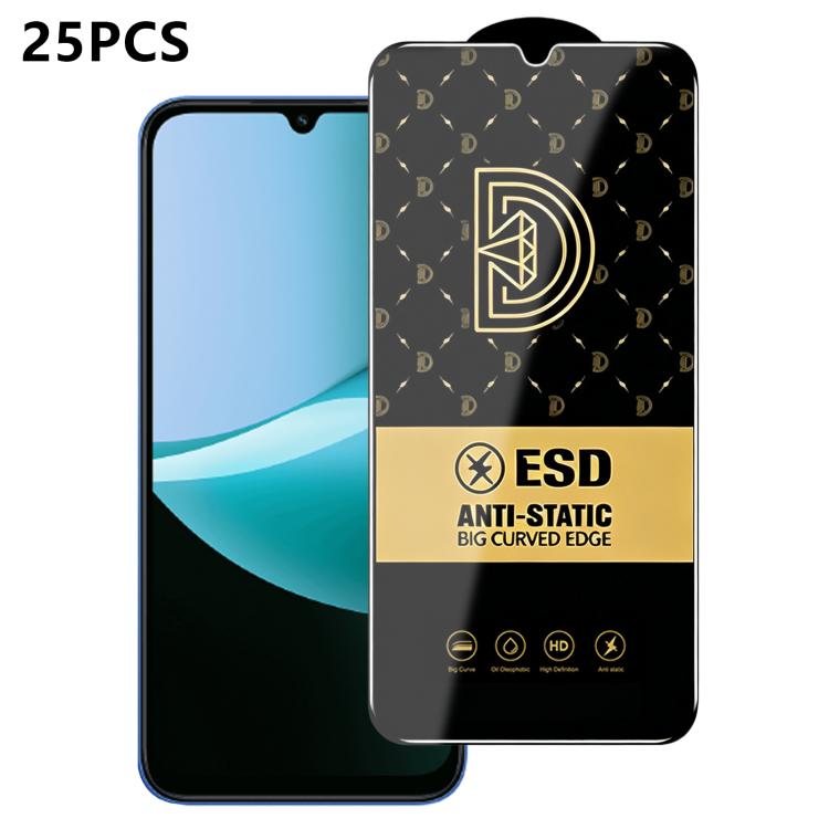 25pcs Royal Diamond Anti-Static Screen-Printed HD Tempered Glass Film, For Redmi K90 Max, For Xiaomi Poco C81x 4G, For Xiaomi Poco C81 Pro 4G, For Redmi R70m, For Redmi R70, For Xiaomi Poco C85x 5G, For Redmi 15a 5G, For Redmi A7 Pro 4G 171mm          ...