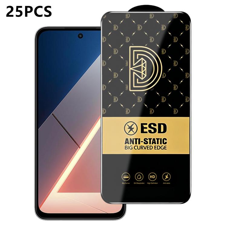 25pcs Royal Diamond Anti-Static Screen-Printed HD Tempered Glass Film, For Redmi K90 Max, For Xiaomi Poco C81x 4G, For Xiaomi Poco C81 Pro 4G, For Redmi R70m, For Redmi R70, For Xiaomi Poco C85x 5G, For Redmi 15a 5G, For Redmi A7 Pro 4G 171mm          ...