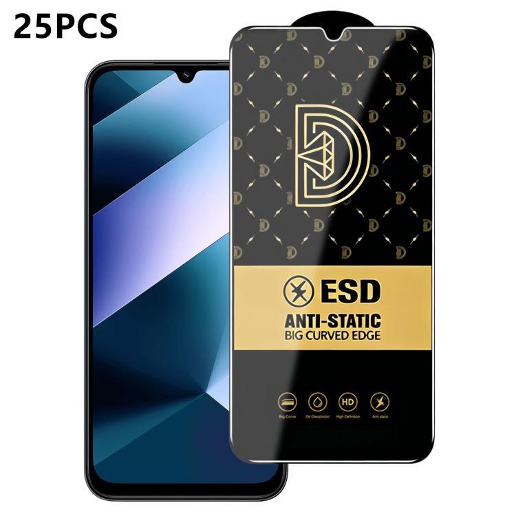 25pcs Royal Diamond Anti-Static Screen-Printed HD Tempered Glass Film, For Redmi K90 Max, For Xiaomi Poco C81x 4G, For Xiaomi Poco C81 Pro 4G, For Redmi R70m, For Redmi R70, For Xiaomi Poco C85x 5G, For Redmi 15a 5G, For Redmi A7 Pro 4G 171mm          ...