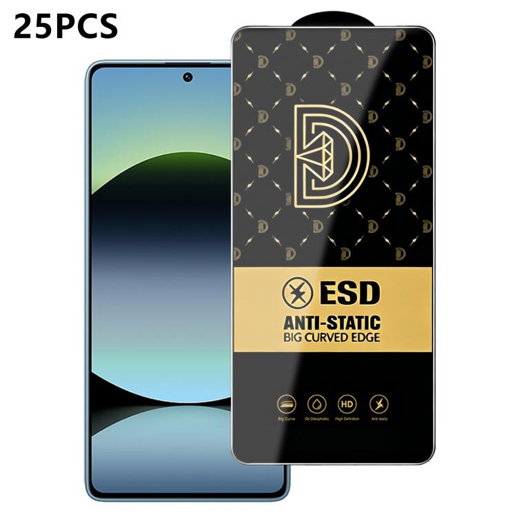 25pcs Royal Diamond Anti-Static Screen-Printed HD Tempered Glass Film, For Redmi K90 Max, For Xiaomi Poco C81x 4G, For Xiaomi Poco C81 Pro 4G, For Redmi R70m, For Redmi R70, For Xiaomi Poco C85x 5G, For Redmi 15a 5G, For Redmi A7 Pro 4G 171mm          ...