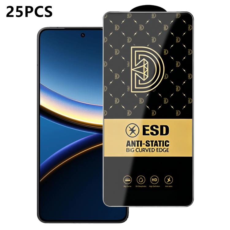 25pcs Royal Diamond Anti-Static Screen-Printed HD Tempered Glass Film, For Redmi K90 Max, For Xiaomi Poco C81x 4G, For Xiaomi Poco C81 Pro 4G, For Redmi R70m, For Redmi R70, For Xiaomi Poco C85x 5G, For Redmi 15a 5G, For Redmi A7 Pro 4G 171mm          ...