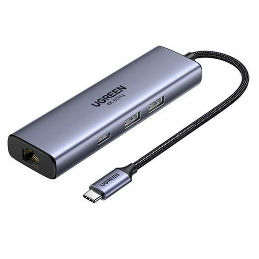 UGREEN CM512-45000 4K / 60Hz HD Output Gigabit Ethernet Adapter 6 in 1 USB-C Hub Docking Station, CM512-45000