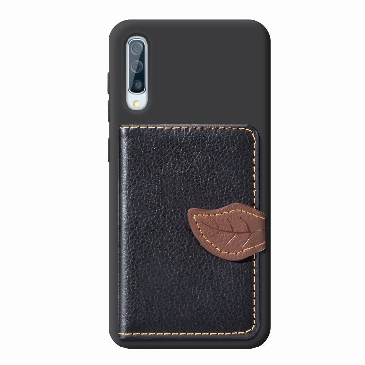 Litchi Pattern Card Bag Wallet Bracket + TPU Phone Case with Card Slot Wallet Bracket Function For Galaxy A50, Black, Green, Brown, Red, Blue