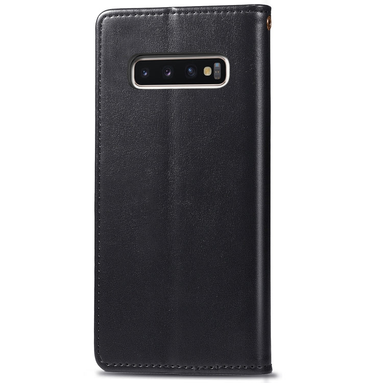 Retro Solid Color Leather Buckle Mobile Phone Protection Leather Case with Photo Frame & Card Slot & Wallet & Bracket Function for Galaxy S10 Plus, For Galaxy S10+