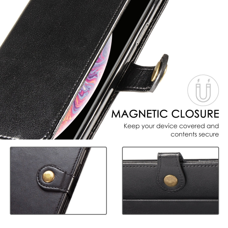 Retro Solid Color Leather Buckle Mobile Phone Protection Leather Case with Photo Frame & Card Slot & Wallet & Bracket Function for Galaxy S10, For Galaxy S10