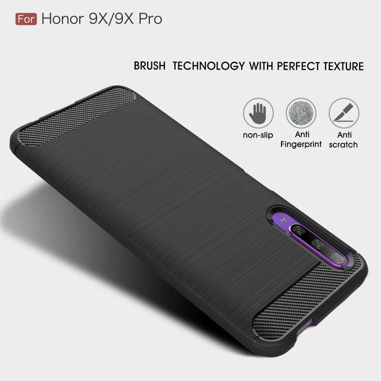 Brushed Texture Carbon Fiber TPU Case for Huawei Honor 9X / 9X Pro, For Huawei Honor 9X
