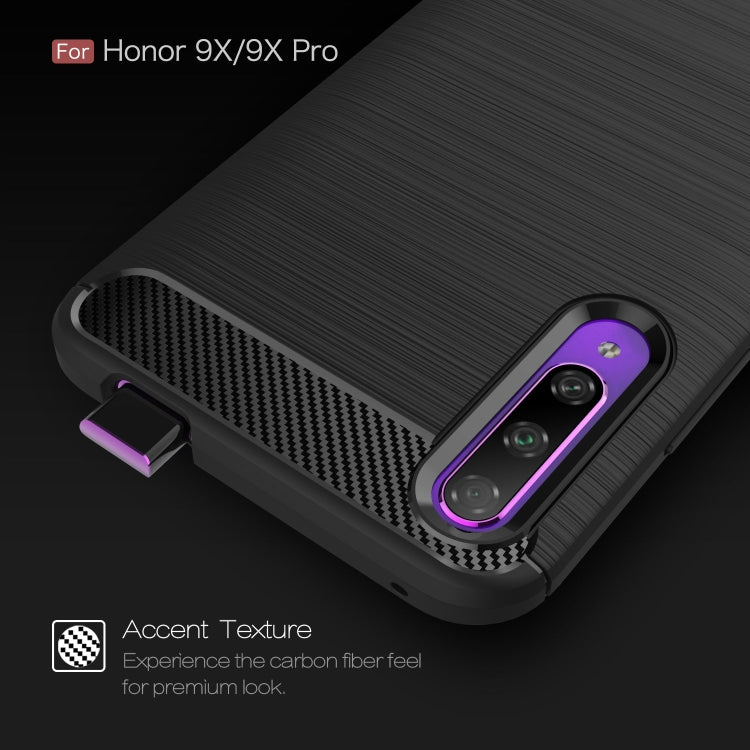 Brushed Texture Carbon Fiber TPU Case for Huawei Honor 9X / 9X Pro, For Huawei Honor 9X