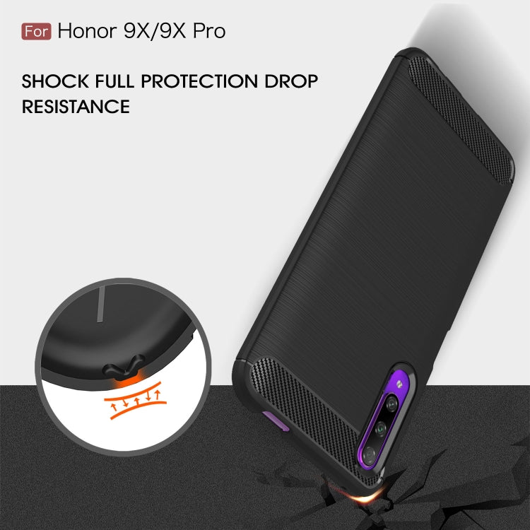Brushed Texture Carbon Fiber TPU Case for Huawei Honor 9X / 9X Pro, For Huawei Honor 9X