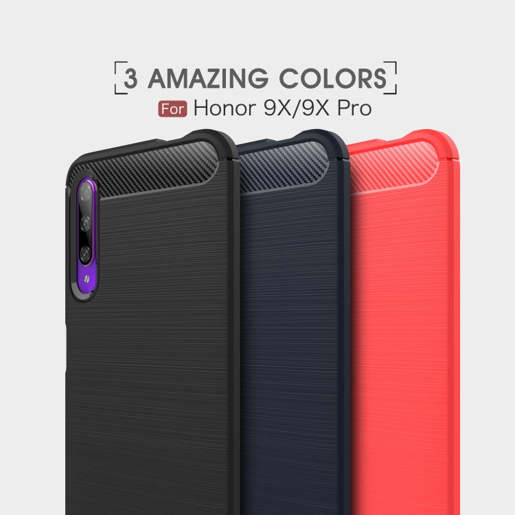 Brushed Texture Carbon Fiber TPU Case for Huawei Honor 9X / 9X Pro, For Huawei Honor 9X