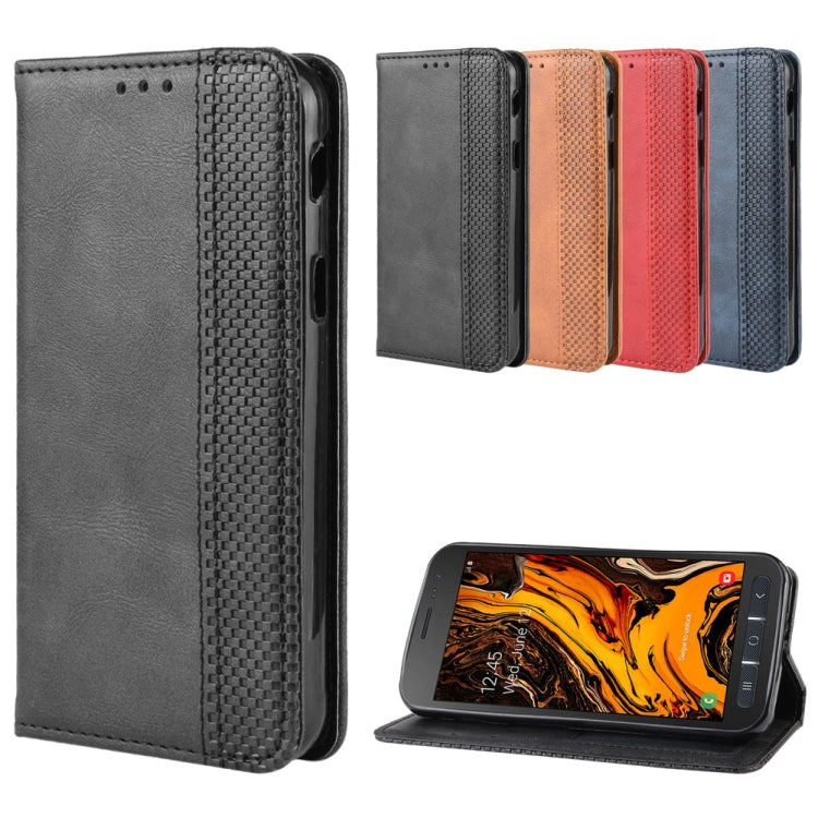 Magnetic Buckle Retro Crazy Horse Texture Horizontal Flip Leather Case for Galaxy Xcover 4s / Xcover 4  , with Holder & Card Slots & Photo Frame, For Galaxy Xcover 4s
