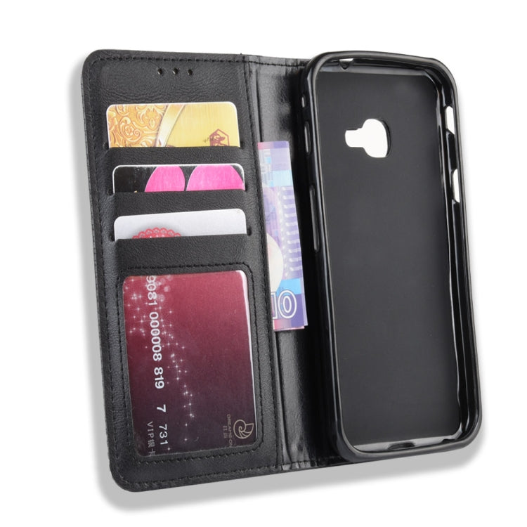 Magnetic Buckle Retro Crazy Horse Texture Horizontal Flip Leather Case for Galaxy Xcover 4s / Xcover 4  , with Holder & Card Slots & Photo Frame, For Galaxy Xcover 4s