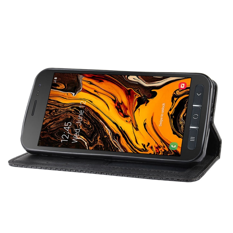 Magnetic Buckle Retro Crazy Horse Texture Horizontal Flip Leather Case for Galaxy Xcover 4s / Xcover 4  , with Holder & Card Slots & Photo Frame, For Galaxy Xcover 4s