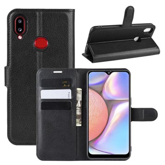 For Galaxy A10s  Litchi Texture Horizontal Flip Leather Case , with Wallet & Holder & Card Slots, For Galaxy A10s
