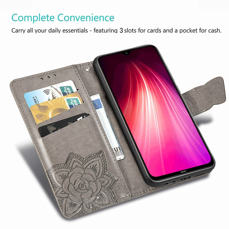 For Xiaomi Redmi Note 8  Butterfly Love Flower Embossed Horizontal Flip Leather Case with Bracket / Card Slot / Wallet / Lanyard, For Redmi Note 8