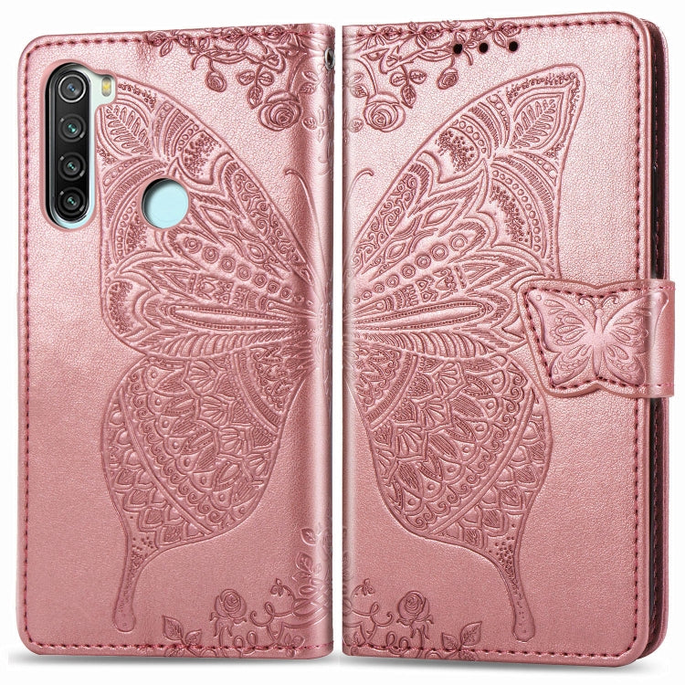 For Xiaomi Redmi Note 8  Butterfly Love Flower Embossed Horizontal Flip Leather Case with Bracket / Card Slot / Wallet / Lanyard, For Redmi Note 8