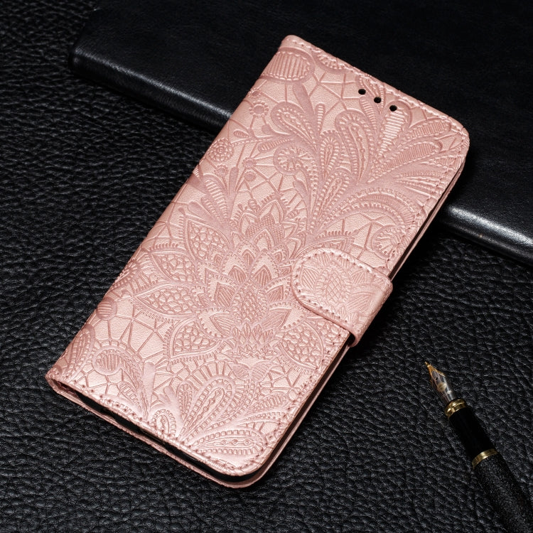 For Galaxy A10S Lace Flower Embossing Pattern Horizontal Flip Leather Case , with Holder & Card Slots & Wallet & Photo Frame & Lanyard, For Galaxy A10S
