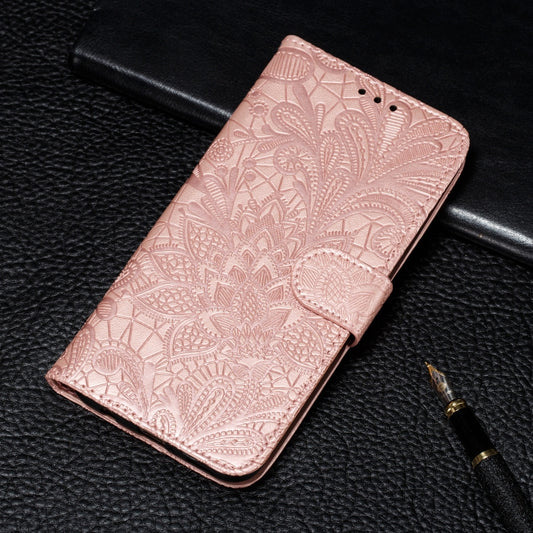 For Galaxy A10S Lace Flower Embossing Pattern Horizontal Flip Leather Case , with Holder & Card Slots & Wallet & Photo Frame & Lanyard, For Galaxy A10S