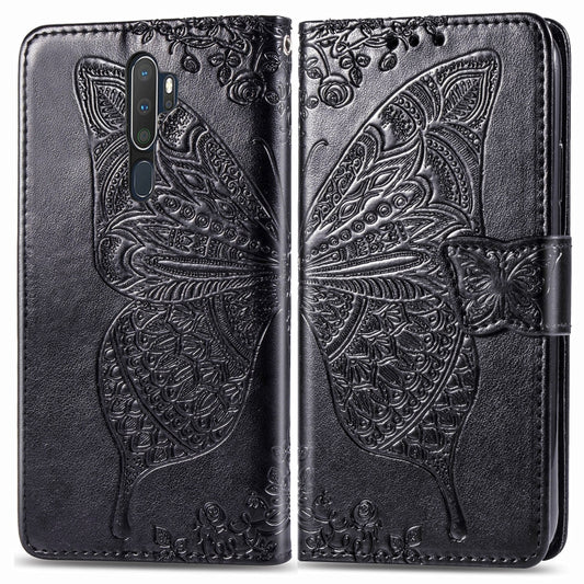 For OPPO A5（2020）/ A9（2020）Butterfly Love Flower Embossed Horizontal Flip Leather Case with Bracket Lanyard Card Slot Wallet, For OPPO A5 (2020)
