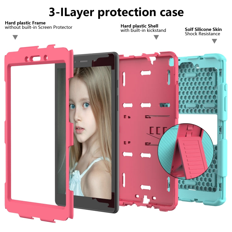 For Galaxy Tab A8.0 2019 / T290 Shockproof Two-Color Silicone Protection Case with Holder, For Galaxy Tab A8.0 2019