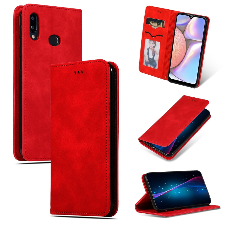 Retro Skin Feel Business Magnetic Horizontal Flip Leather Case, For Galaxy A10S, For Galaxy A20S