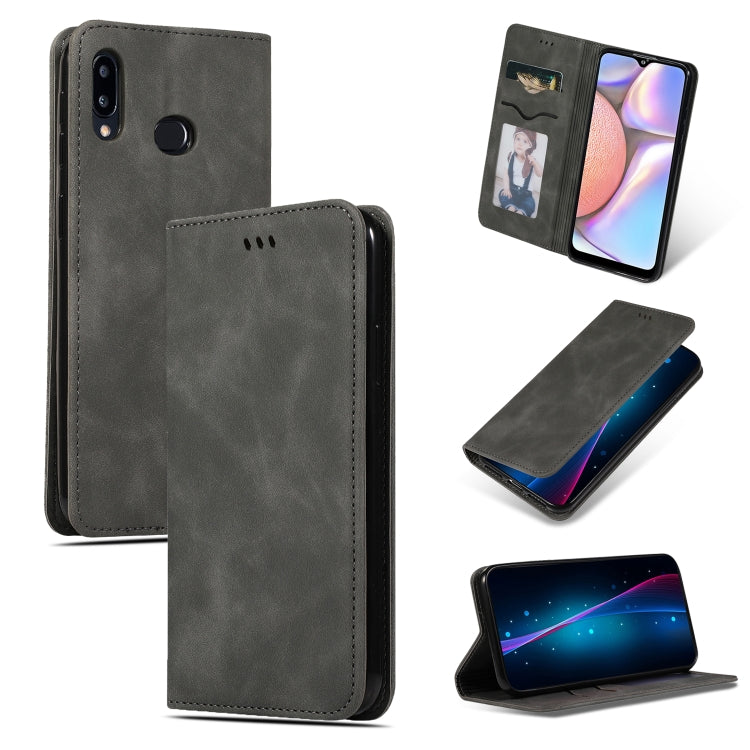 Retro Skin Feel Business Magnetic Horizontal Flip Leather Case, For Galaxy A10S, For Galaxy A20S
