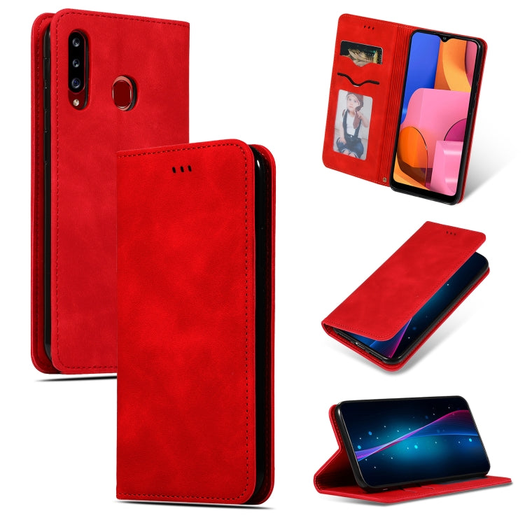 Retro Skin Feel Business Magnetic Horizontal Flip Leather Case, For Galaxy A10S, For Galaxy A20S